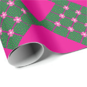 鮮やかフローラ付きはっきりしたストライプデザイン ラッピングペーパー (ロールコーナー)