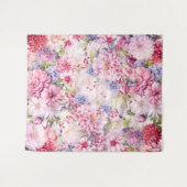 鮮やかフローラ写真の背景 タペストリー (正面(横))