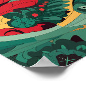 鮮やかフローラ抽象化 ポスター (角)