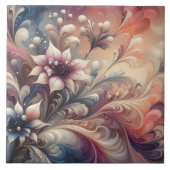鮮やかフローラ抽象芸術渦 タイル (正面)