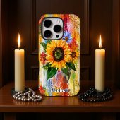 鮮やかフローラ抽象芸術 iPhoneケース
