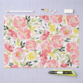 鮮やかフローラ水彩模様 薄葉紙 (クラフト)