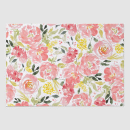 鮮やかフローラ水彩模様 薄葉紙