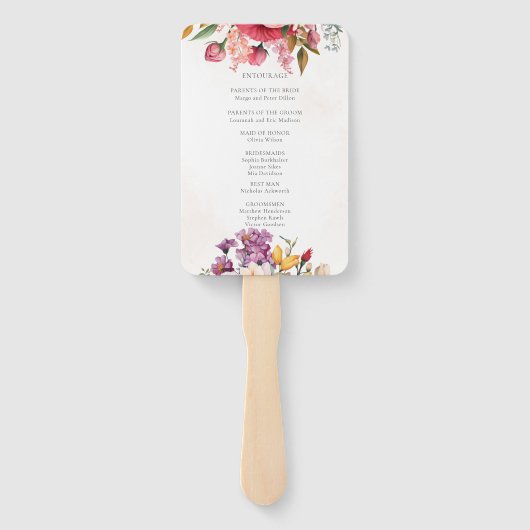 鮮やかフローラ水彩結婚式 プログラム ハンドファン (裏面)