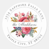 鮮やかフローラ水色 ラウンドシール (正面)
