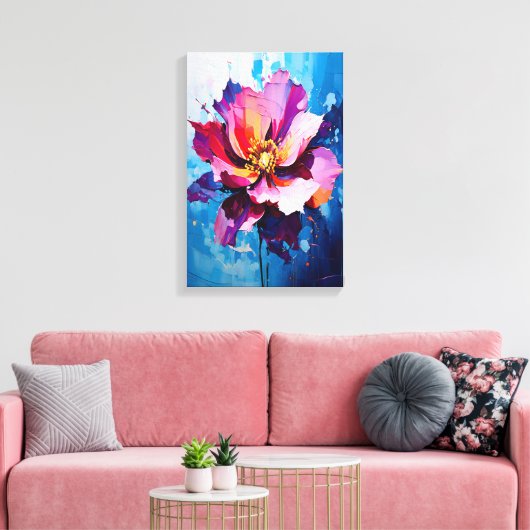 鮮やかフローラ爆発抽象芸術フラワーアート キャンバスプリント (インサイチュ (リビング))