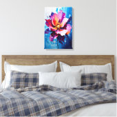 鮮やかフローラ爆発抽象芸術フラワーアート キャンバスプリント (インサイチュ (寝室))