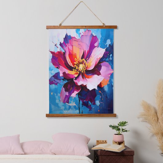 鮮やかフローラ爆発抽象芸術フラワーアート 吊り下げ型タペストリー (寝室)