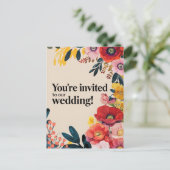 鮮やかフローラ結婚式招待状カードデザイン ポストカード (スタンド正面)