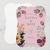 鮮やかフローラ結婚式招待状 (正面/裏面)