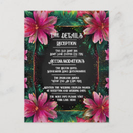 鮮やかフローラ結婚式招待状 ポストカード