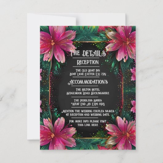 鮮やかフローラ結婚式招待状 出欠カード (正面)