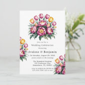 鮮やかフローラ結婚調和お祝い 招待状 (スタンド正面)