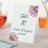 鮮やかフローラ結婚調和のテーブル番号 台座サイン (インサイチュ)