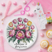 鮮やかフローラ結婚調和 ペーパープレート (パーティー)