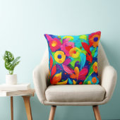 鮮やかフローラ絵を描ファンタジー クッション (椅子)