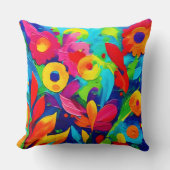 鮮やかフローラ絵を描ファンタジー クッション (正面)