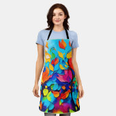 鮮やかフローラ絵を描交響曲 エプロン (着用した状態)