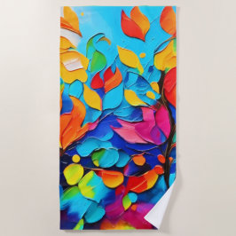 鮮やかフローラ絵を描交響曲 ビーチタオル