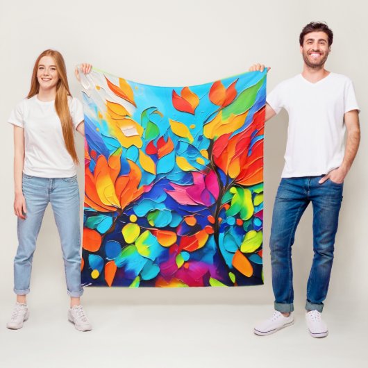 鮮やかフローラ絵を描交響曲 フリースブランケット (インサイチュ)