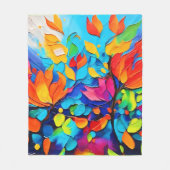 鮮やかフローラ絵を描交響曲 フリースブランケット (正面)