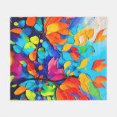 鮮やかフローラ絵を描交響曲 フリースブランケット (正面(横))