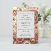 鮮やかフローラ複雑なマンダラ結婚アート 招待状 (スタンド正面)