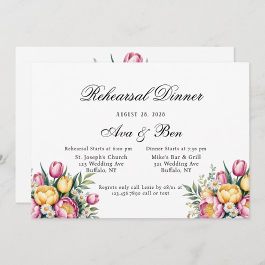 鮮やかフローラ調和リハーサル夕食会 招待状 (正面/裏面)