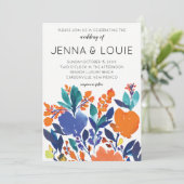 鮮やかフローラ開花結婚式招待状 招待状 (スタンド正面)