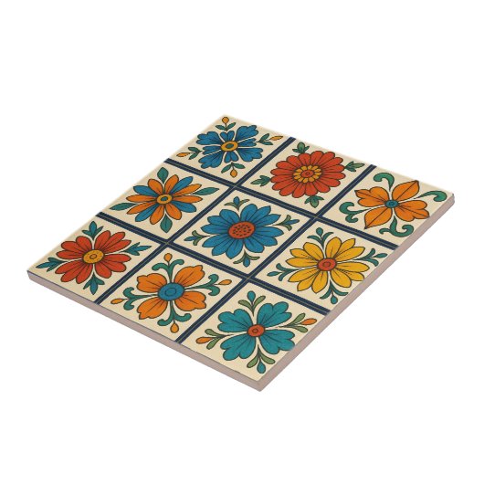 鮮やかフローラ開花 タイル (側面)