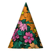 鮮やかフローラ：緑の背景ヴィンテージ。 パーティーハット (左)