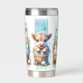 鮮やかブラッシュストロークイースターハイランドカウズ20oz 保温保冷タンブラー (背面)