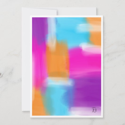 鮮やかミニマル抽象芸術 サンキューカード (正面)