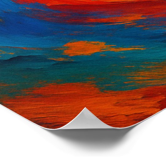 鮮やかモダンカラフル抽象芸術絵を描渦 ポスター (角)