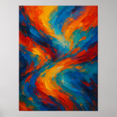 鮮やかモダンカラフル抽象芸術絵を描渦 ポスター (正面)