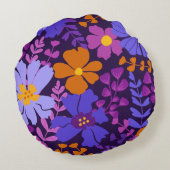 鮮やかモダン植物円枕 ラウンドクッション (裏面)