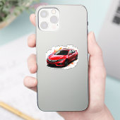 鮮やかモダン車 シール (スマートフォン)