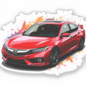 鮮やかモダン車 シール (正面)