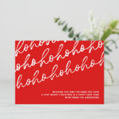 鮮やかモダンChristmas Ho Ho Ho Photo シーズンカード (スタンド正面)