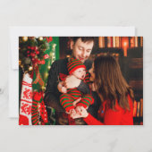 鮮やかモダンChristmas Ho Ho Ho Photo シーズンカード (裏面)