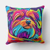 鮮やかヨークシャーテリアアポップ・アートのート クッション (裏面)