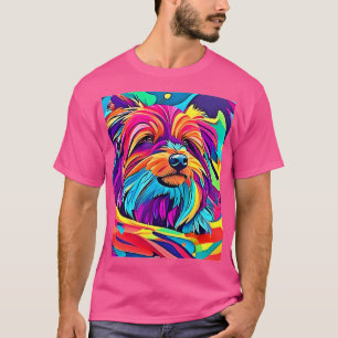 鮮やかヨークシャーテリアアポップ・アートのート Tシャツ