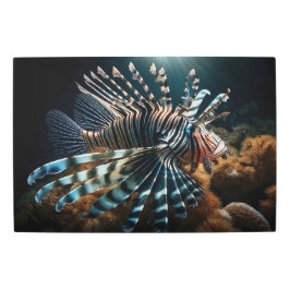 鮮やかライオンフィッシュinサンライトコーラルリーフパラダイス メタルプリント