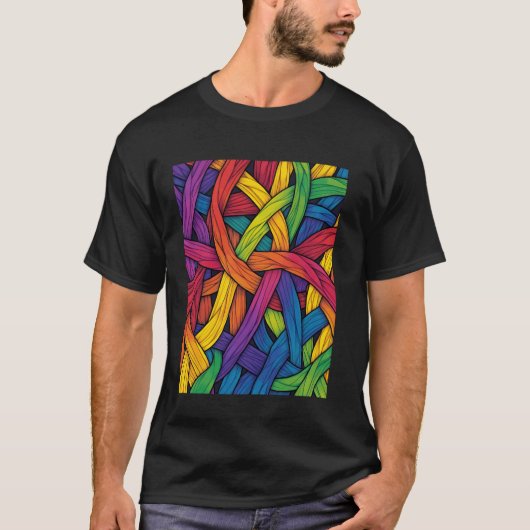 鮮やかレインボーウィーブプライド Tシャツ (正面)