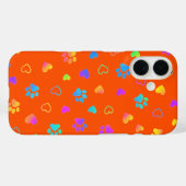 鮮やかレインボーパウアンドハート オレンジ Case-Mate iPhoneケース (裏面 (横))