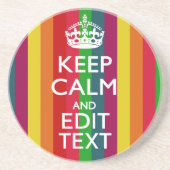 鮮やかレインボー保ンCalmとテキスカスタマイズト コースター (正面)