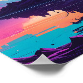 鮮やかレトロツリーシはっきりしたーンカラフル-, ポスター (角)