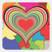 鮮やかレトロハート スクエアシール (正面)