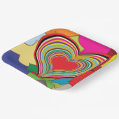 鮮やかレトロハート ペーパープレート (傾斜あり)