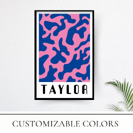 鮮やかレトロミニマルファンキーリストパターン ポスター